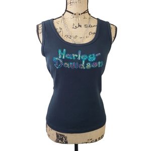 Harley Davidson Ribbed bling tank. Size Large
